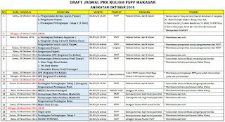 Jadwal Pra Kuliah PSPP Makassar