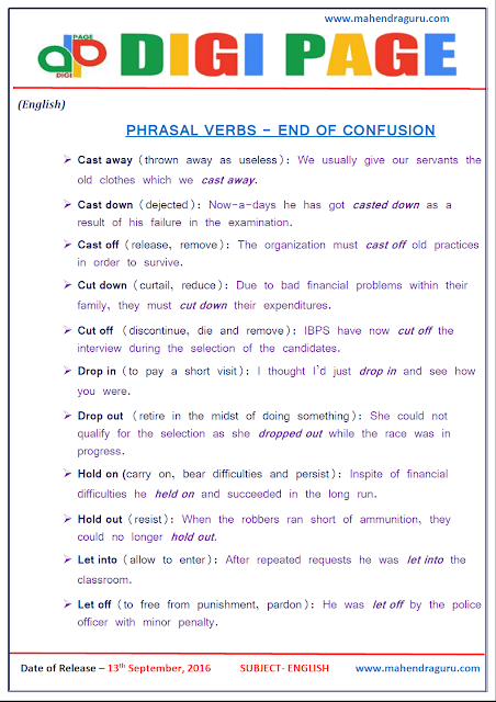  DP | Phrasal Verb | 13 - Sep -16