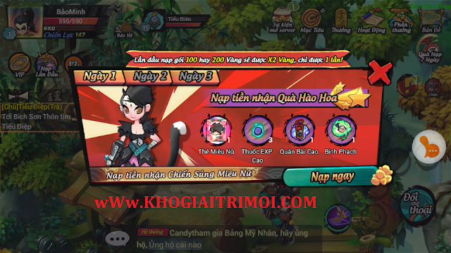 Hướng dẫn nạp VÀNG trong game Lãng Khách