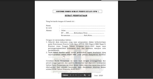 Download Format Surat Pernyataan Sehat Orang Tua Komunitas Smk Kabupaten Grobogan