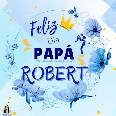 Solapín Feliz Día del Padre - Nombre Robert para imprimir gratis