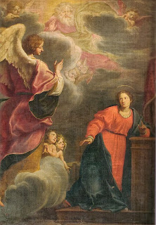 the annunciation of mary, painting, gabriel, mary, fabrizio boschi