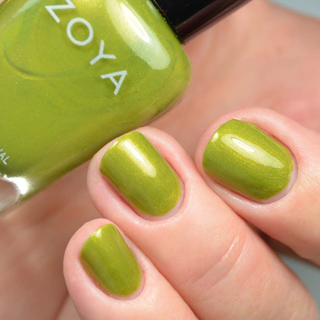 chartreuse green metallic nail polish swatch