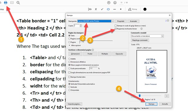 stampare i pdf risparmiando il toner