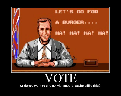 voting motivational poster, bad dudes, nes, resigned gamer