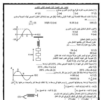 اختبار فيزياء على الفصل الاول للصف الثانى الثانوى الترم الاول 2024 pdf 