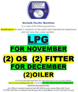 lpg tanker vessel job