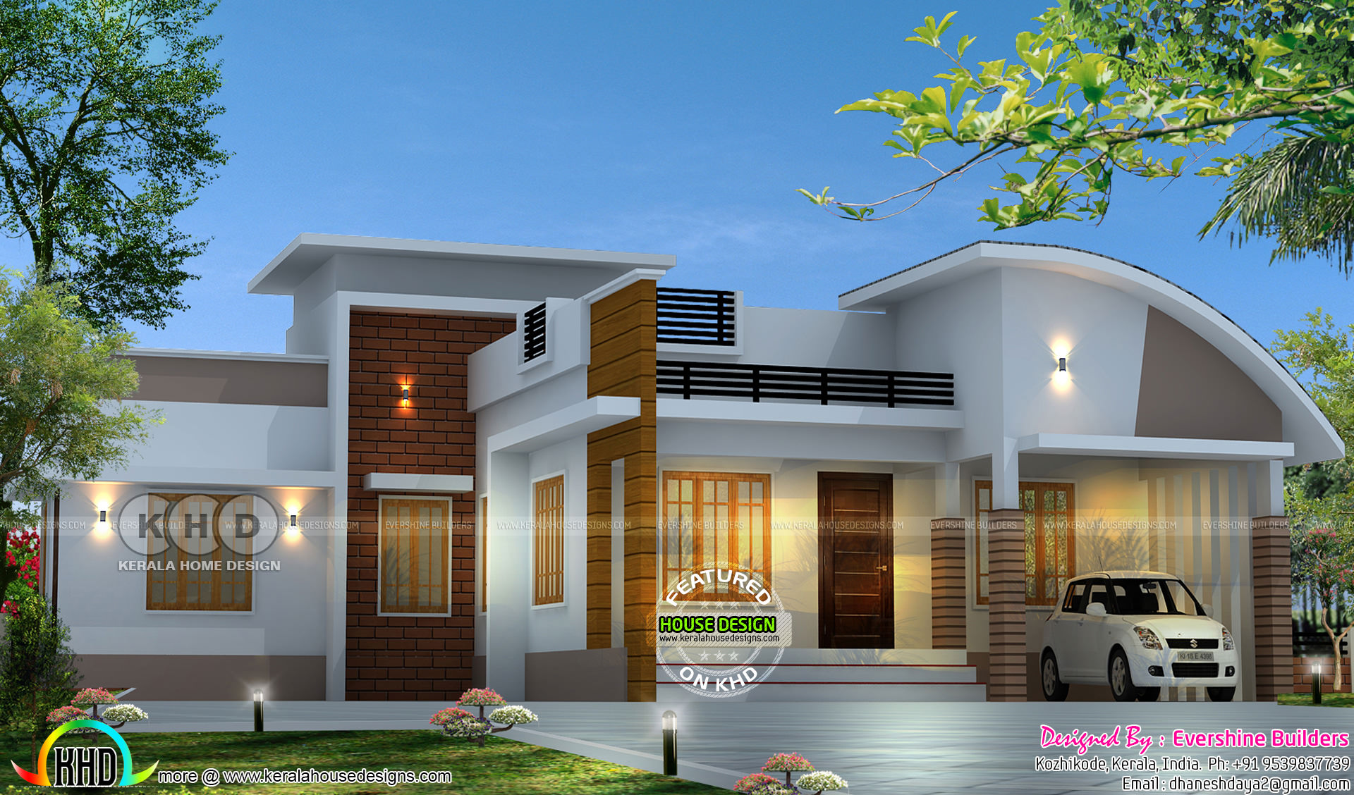  1200  sq  ft  2 BHK single floor home  plan  Kerala  home  