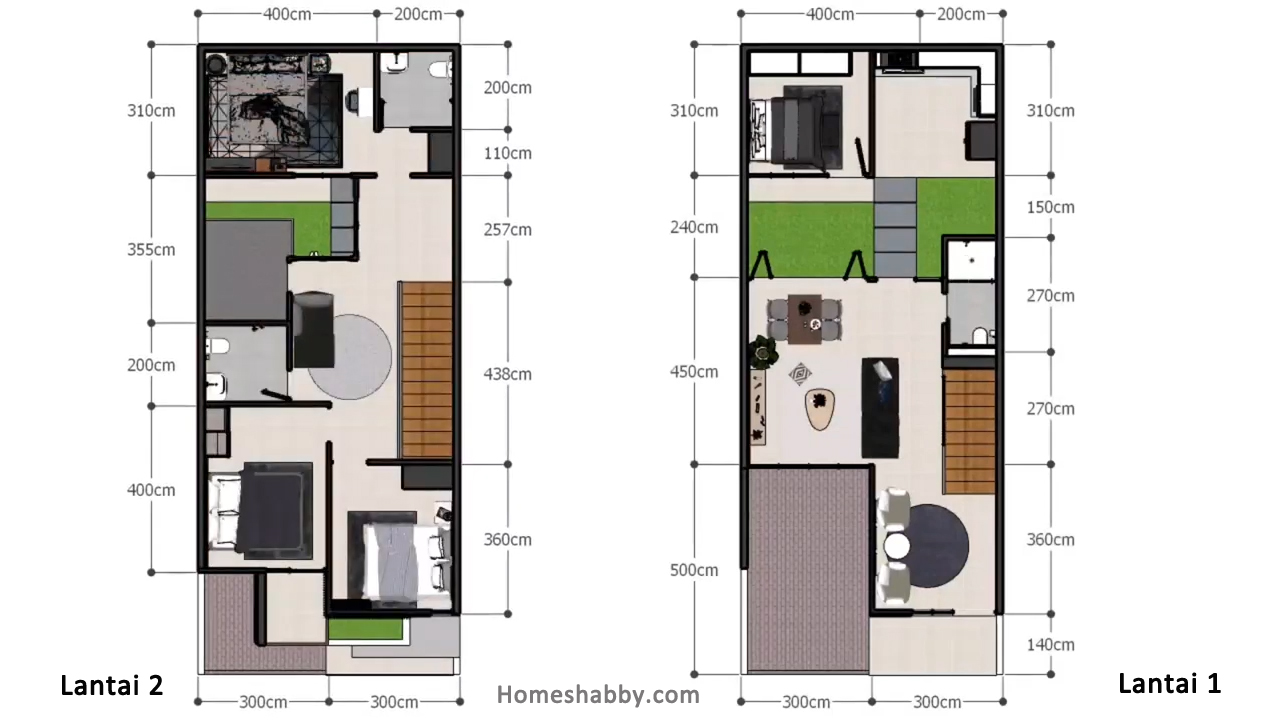 Desain dan Denah  Rumah  Minimalis Ukuran 6 x 15 M 2  Lantai  