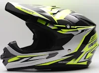 Cargloss MXC XENTURY Helm Motocross - Silver Yellow Deep Black
