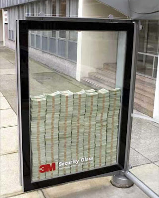 3M was so sure their Security Glass was unbreakable, they put a large stack of cash behind it and shoved it in a bus stop.