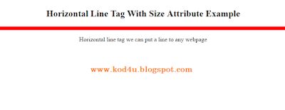 HTML Horizontal Line With Size Attribute Example