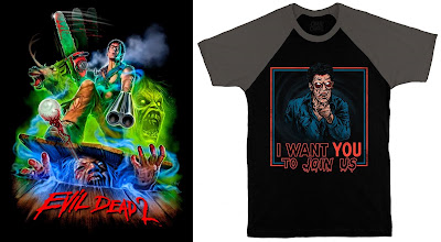 Evil Dead 2 Dead by Dawn T-Shirt Collection by Cavity Colors x Devon Whitehead x Hillary White