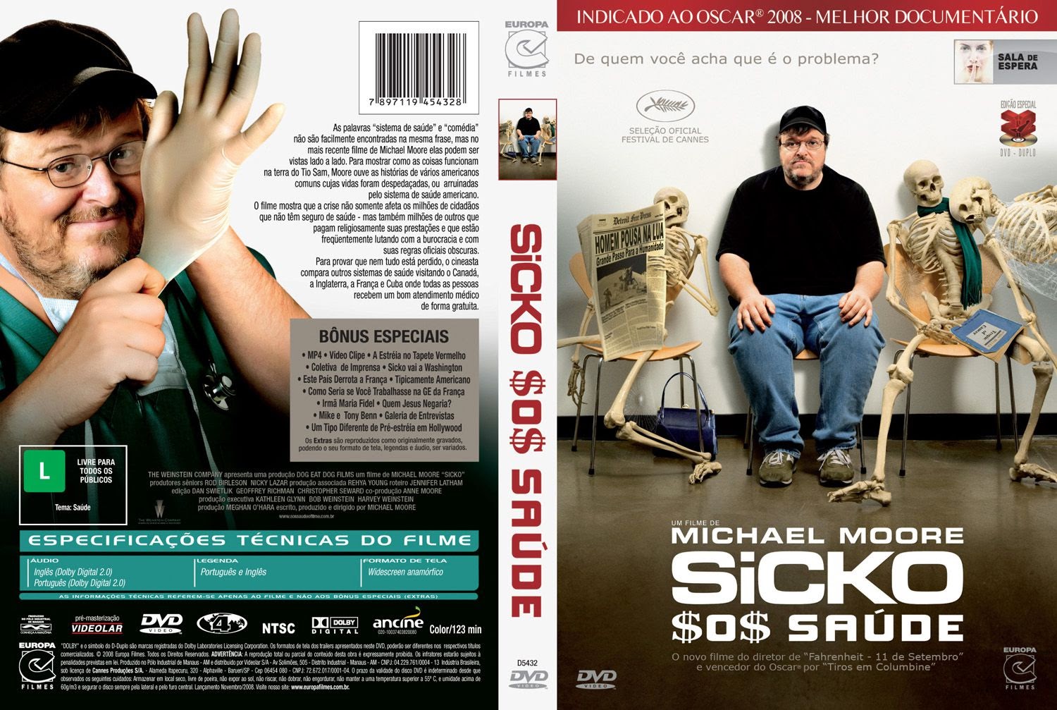 Capa DVD Sicko $O$ Saúde