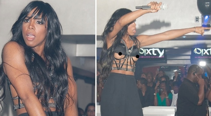 Kelly Rowland Motivates Crowd With A Nip Slip