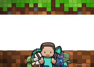 Minecraft: Invitaciones para Imprimir Gratis.