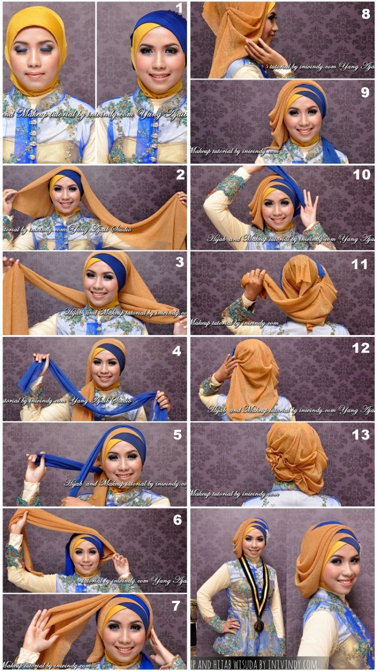 22 Foto Tutorial Hijab Layer 2 Warna Paling Baru Tutorial Hijab
