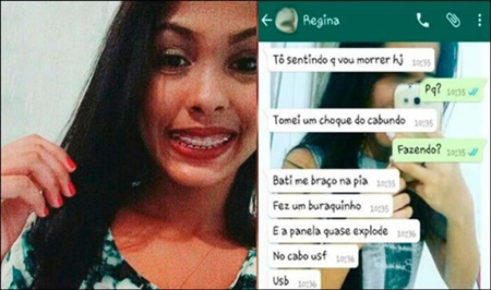  ADOLESCENTE PREVÊ A PRÓPRIA MORTE E CONTA A AMIGA POR WHATSAPP: "TÔ SENTINDO QUE VOU MORRER HOJE"