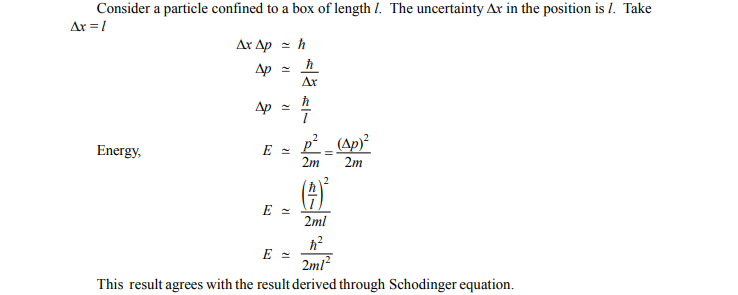 The uncertainty principle is valid for - Particle in a Box
