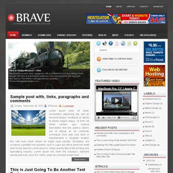 Brave blog template. template image slider blog. magazine blogger template style. wordpress theme to blogger. template blog 3 column