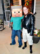 When Minecraft Steve and Katniss come for a visit. (halloween crop)