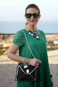 Vitti Ferria Contin jewelry, Today I'm me evening bag, Sheinside lace green dress, Fashion and Cookies, fashion blogger