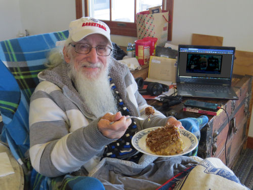 eating german chocolate cake