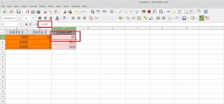 Formula Penjumlahan libreoffice calc