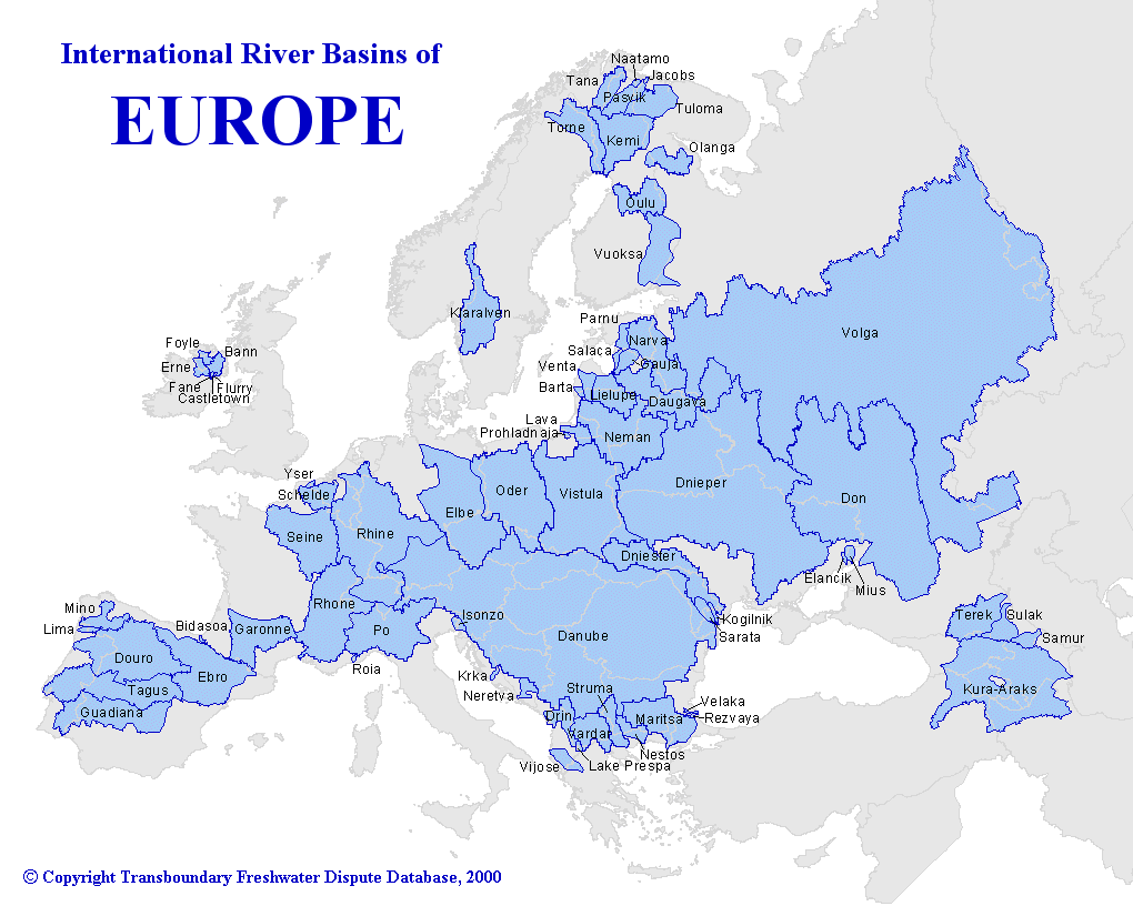 Physical Map Of Europe Rivers