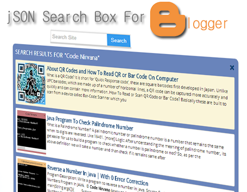 Advanced JSON Search Box Widget For Blogger