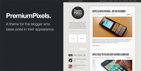 Premium Pixels: Fancy Pants Blog / Magazine Theme - ThemeForest Item for Sale