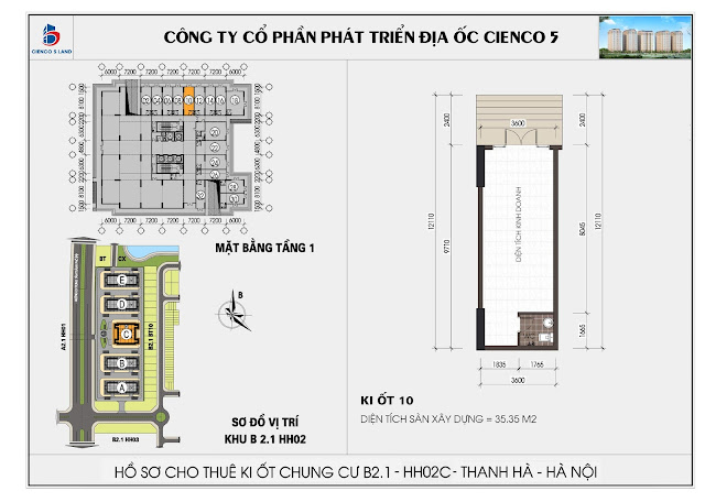 Mặt bằng kiot 10 chung cư b2.1 hh02c thanh hà mường thanh cienco 5 land