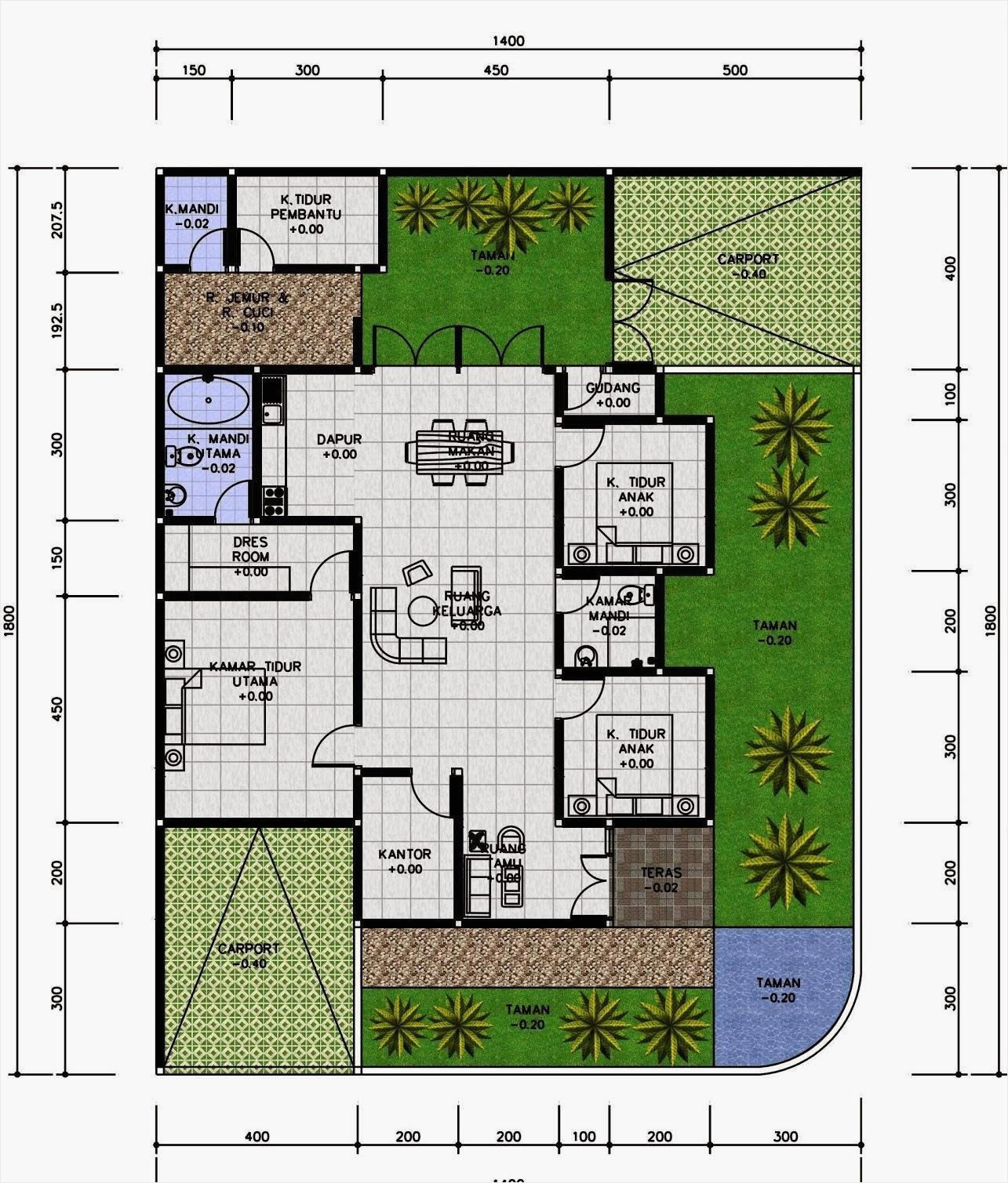 20 Denah Rumah Minimalis 3 Kamar Tidur Rumahku Unik