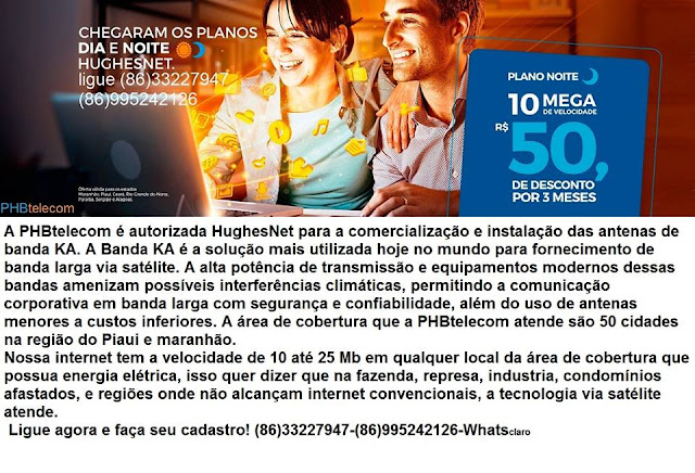 Chegou os novos planos Huguesnet