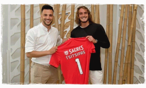 Stefanos Tsitsipas - Vibra com titulo do Benfica! 
