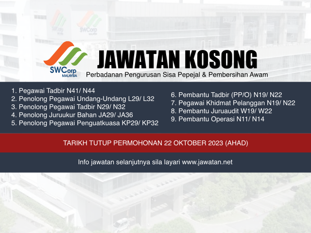 Jawatan Kosong SWCorp Malaysia Oktober 2023