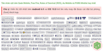 Kí Tự Đặc Biệt | Tạo Tên Kí Tự Đặc Biệt