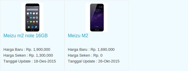 Daftar Harga Hp MEIZU Februari 2016