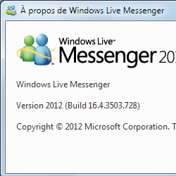 capture d'écran de Windows Live Messenger 2012