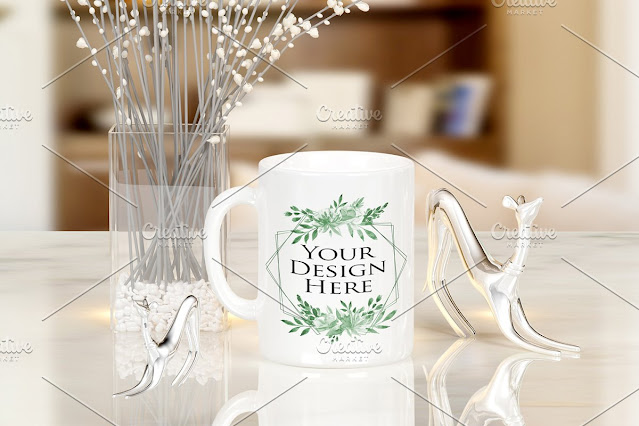 Mug White Mockup, Coffee