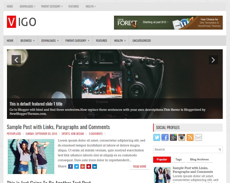 Vigo Blogger Template 