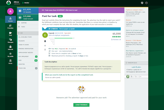 make money with micro task micro jobs in seosprint