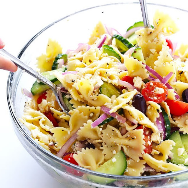 Mediterranean Pasta Salad #healthy #sidedish