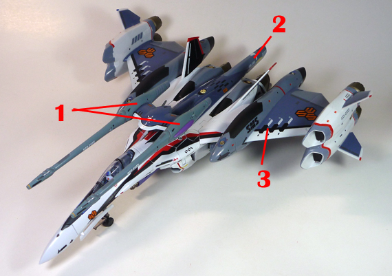 Macross Frontier VF-25F Messiah Tornado pack Armament weapon position