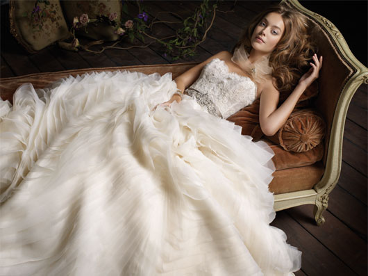 Beautiful wedding dresses by Lazaro for collection 2011
