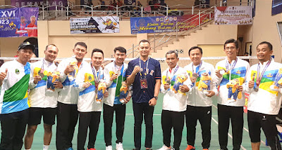 Tim bulutangkis Jawa Barat juara kedua Pornas XVI Korpri 2023