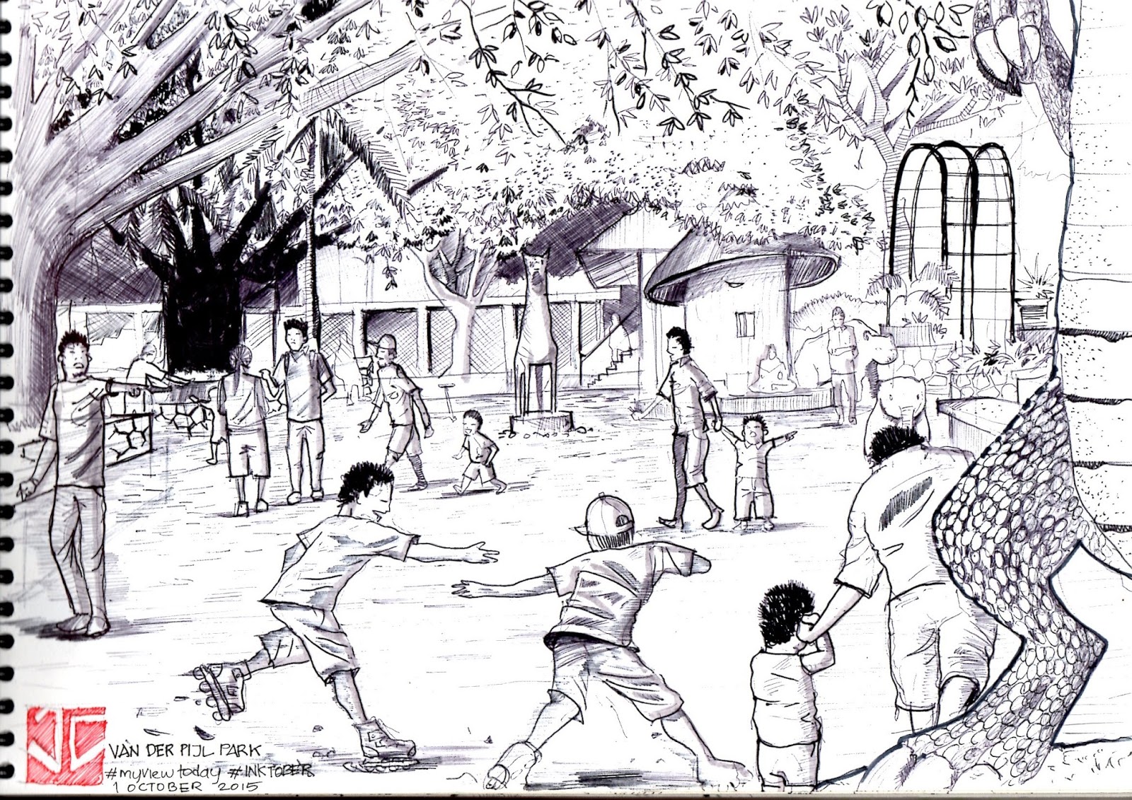  Sketsa  Gambar  Suasana Kota  Sobsketsa