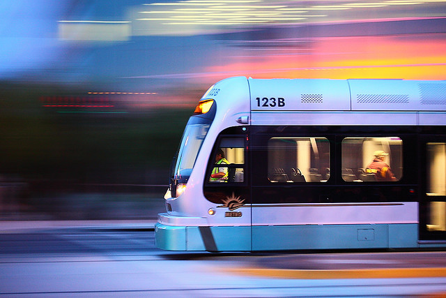 Phoenix Light Rail Sun Rise