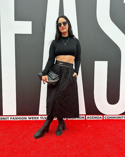 woman in crop top and voluminous skirt