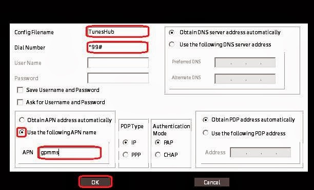 GP Internet Modem - Create Free GP MMS Profile